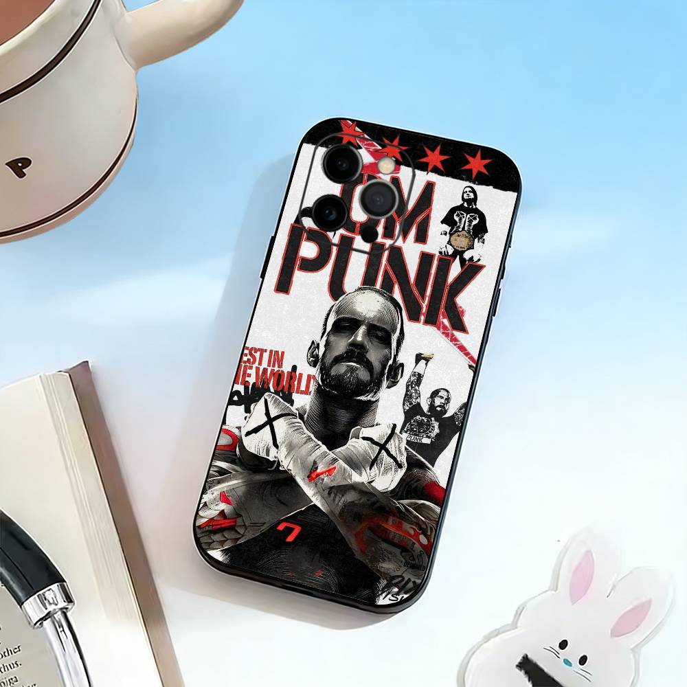 

CM P-Punk Phone Case For iPhone 17,16,15,14,13,12,11 Plus,Pro Max,XS,Soft Silicone Black Cover iPhone13PRO