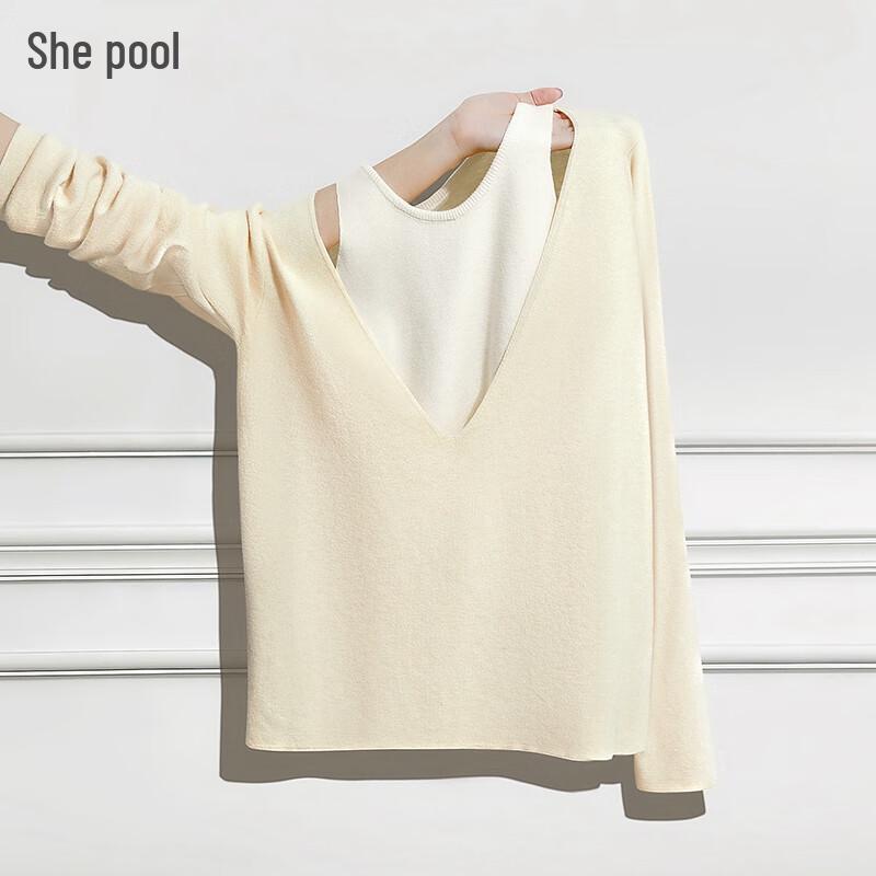 

Tachii Faux Two-Piece Color-Blocked Knit Top One Size