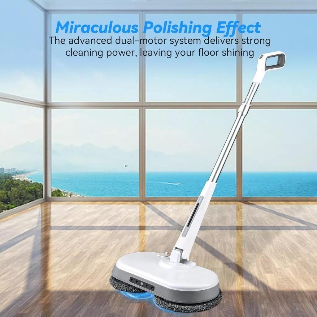 Serpillière Électrique Sans Fil Ménagère Nettoyage de Sol Machine à Serpillière Rotative à Pulvérisation Machine à Balayage Rechargeable