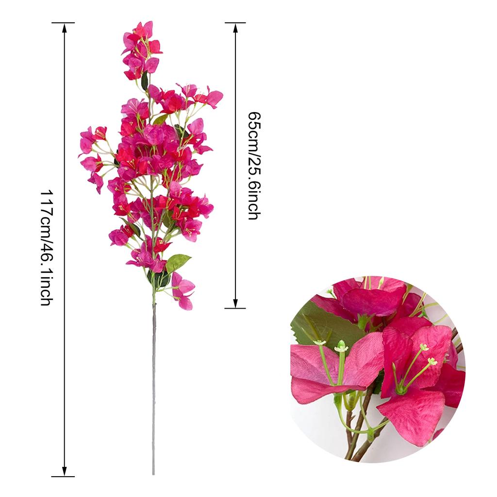 Artificial Bougainvillea Branches 5pcs Simulated Triangular Plum High Branches Encryption Wedding Arch Decoration Flower 117cm
