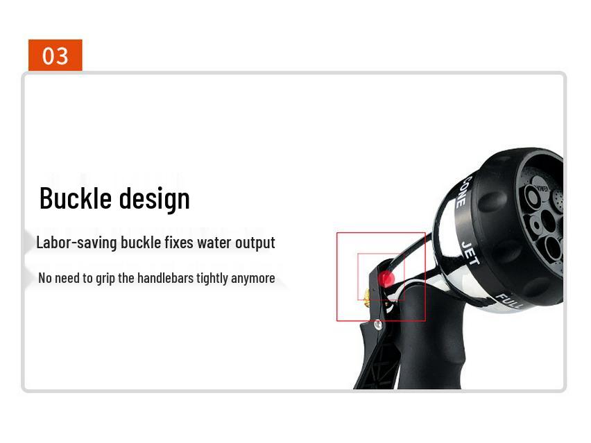 7-Modus Multifunktionales Metall-Wasserschlauch- & Garten-/Autowasch-Sprühgerät
