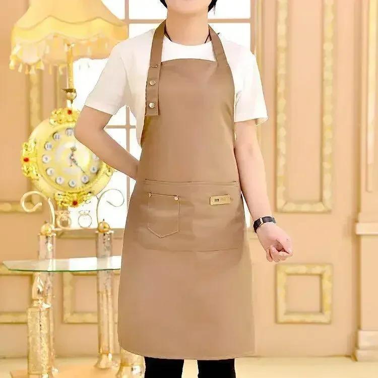 New Chef Waiter Cafe Shop Pure Color Cooking Apron for Woman Men BBQ Hairdresser Aprons Bibs Kitchen Accessory