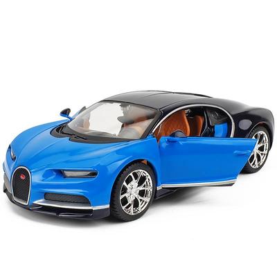 1:24 Scale Bugatti Chiron Car Model Toys for Boy Toys Age 3-12, Pull Back Vehicles with Music Doors and Hood Can Be Opened