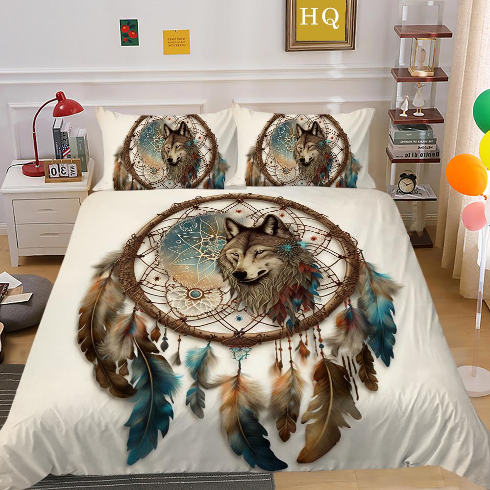 

Пододеяльники с принтом волка King Size, комплект постельного белья из микрофибры, мужской мягкий высококачественный домашний текстиль EU Single 135x200cm