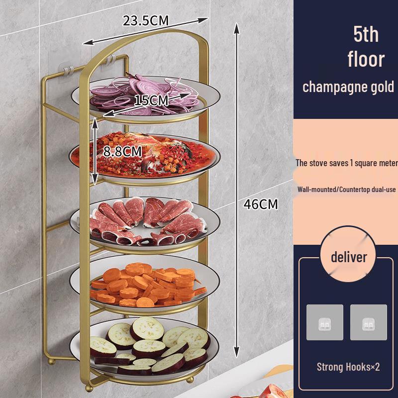 

Zhaoran 5-Tier Wall & Tabletop Kitchen Dish Storage Rack