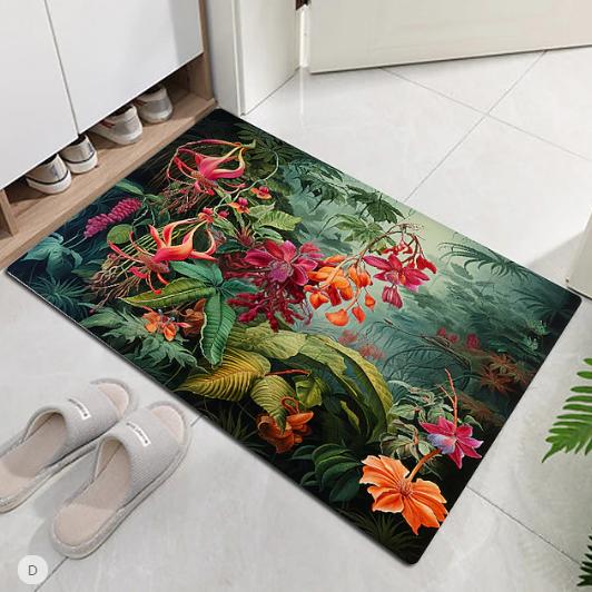 

Colorful Flowers Doormat Floor Mats Rugs Kitchen Mat Non-Slip Oil Proof Rug Indoor Outdoor Mat Bedroom Decor Mat Entrance Rug 40cm x 60cm