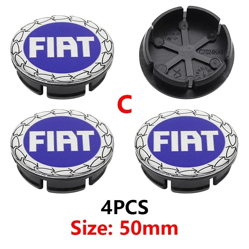 for Fiat 500 500X Marea Multipla Punto CBZR Scorpion Ducato Goods StylingCar 4pcs 50mm 60mm Wheel Center Hub Caps Fiat Emblem Badge