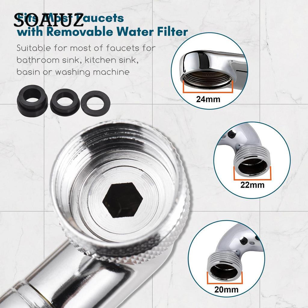 Aoresac Universeller Schwenkbarer Wasserhahnverlängerer 1440 Grad Drehbarer Wasserhahn-Belüfter mit 2 Wasserauslassmodi