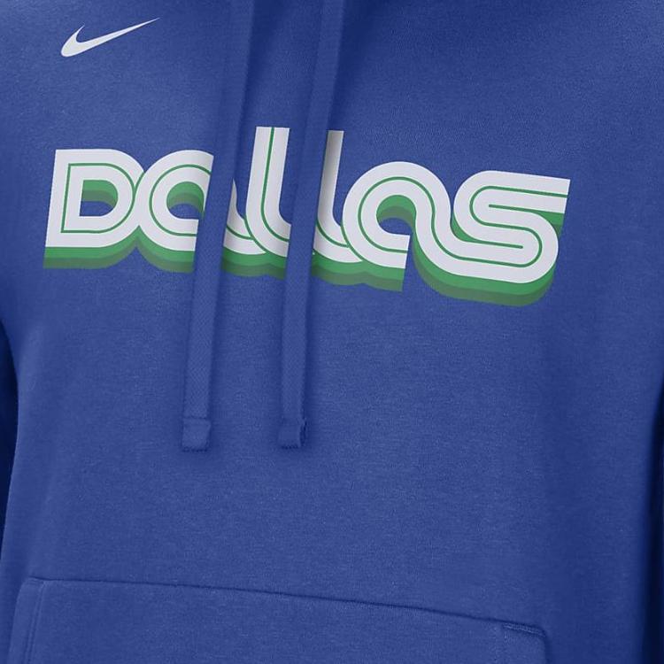 New Nike Nba Dallas Mavericks City Edition Fleece Hoodie DN8657-495