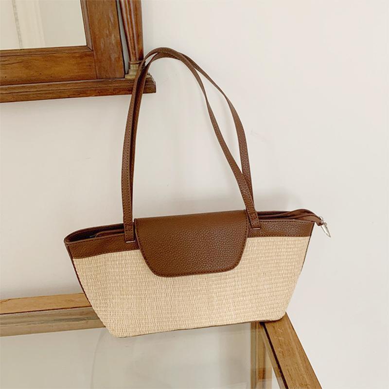 Summer Straw Woven Women Tote Bag Casual Lage Capacity Female Shoulder Bag New Fashion Luxury Designer Handbags