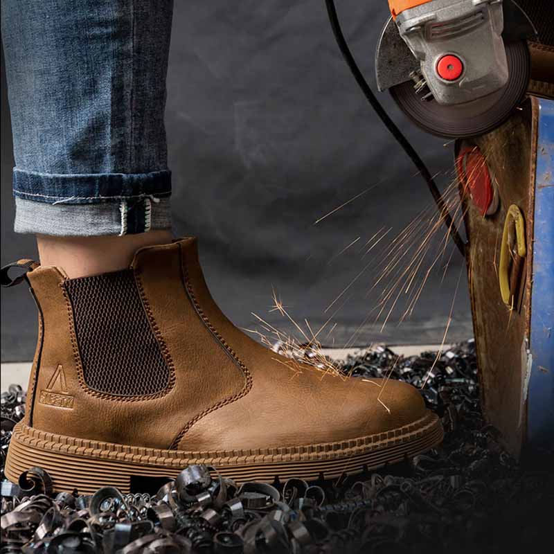 Oulylan Non Skid Safety Shoes Men Steel Toe Work Boots Indestructible Protective Footwear Anti-smash Waterproof Labor Boot