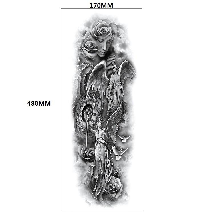 Lion Tiger Head Large Pattern Waterproof Full Arm Tattoo Sticker Flower Arm Large Pattern Water Transfer Wind Sticker