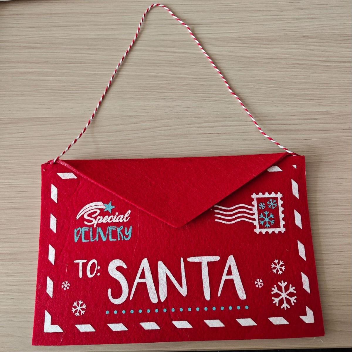 

Christmas Felt Envelope Bag for Candy, Christmas Tree Ornament Hanging Decor, Xmas Party Gift Packaging 26x16x1cm червоний