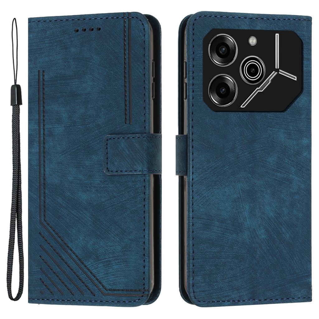 For TECNO Pova 6 Pro 5G/Li 9 Wholesale Phone Case Lines Imprint PU Leather Wallet Cover