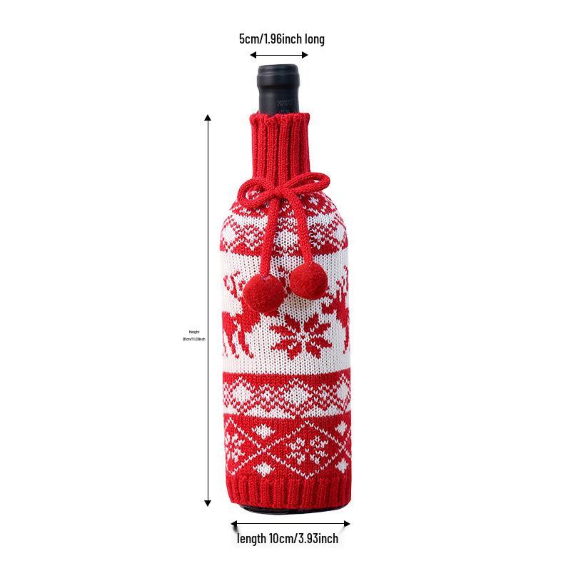 Cross-Border Christmas Wine Bottle Gown - Festive Red Wine Cover for Home Dining Table Decor.