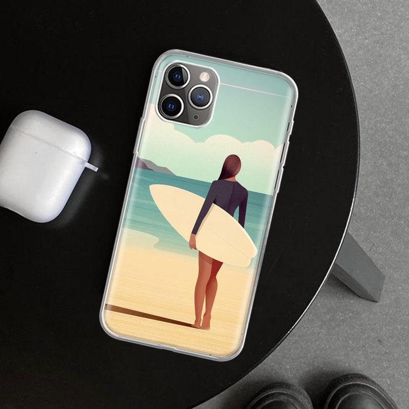 

Surf Board Aesthetic Phone Case Cover for iPhone 11 12 13 Mini 14 15 Plus 16 Pro Max 17 Air 7 8 + SE Art Customized Fundas 11 12 iPhone 14 Pro Max