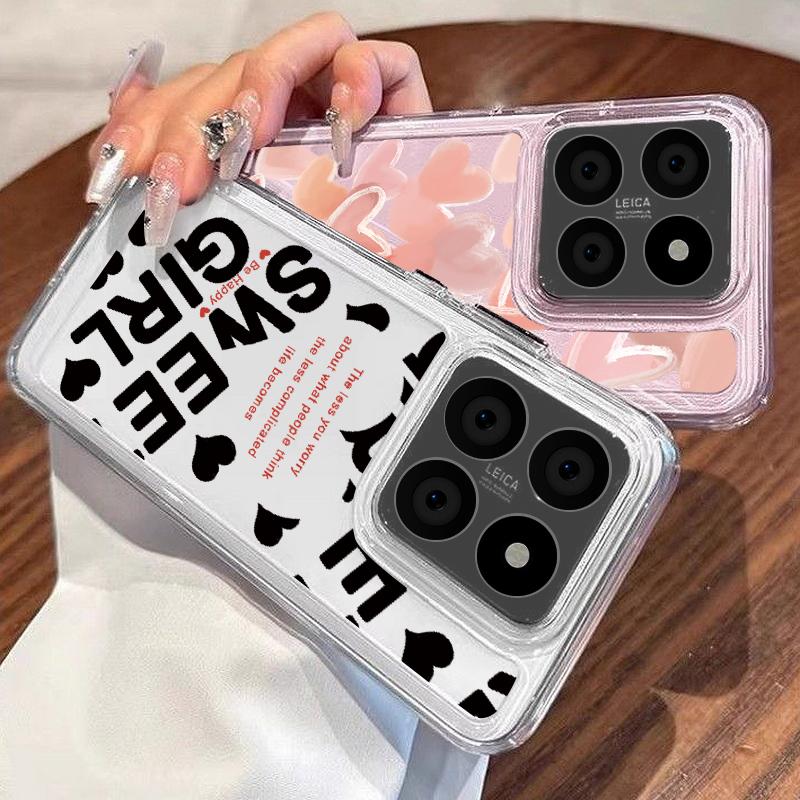Pro Xiaomi 13t 11t Poco F6 X6 X5 Pro Redmi Note 13 12 11 10 Pro Shockproof Love Hearts Butterfly Soft silikonová ochrana objektivu Transparentní tenký kryt