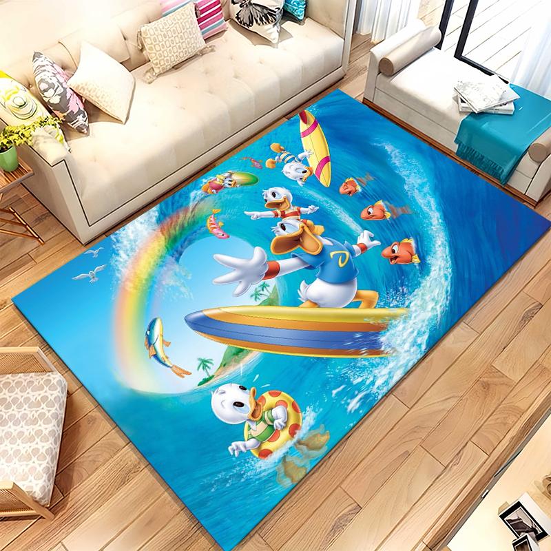 Cartoon Mickey Minnie Mouse Donald Duck Living Room Non-Slip Area Rug Soft Carpet for Bedroom Playroom Sofa,Home Decor Doormat