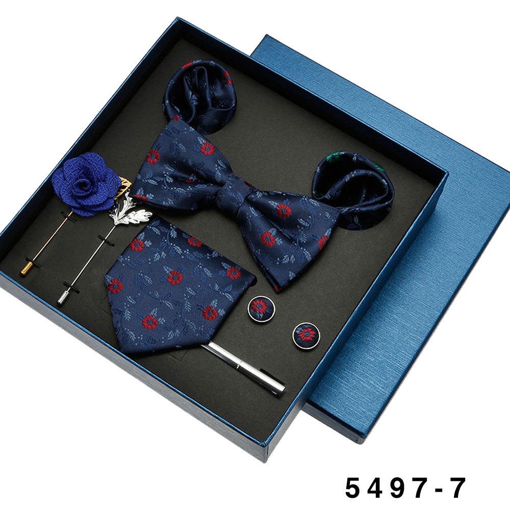 Men's Formal Tie & Pocket Square Eight-Piece Gift Set - High-End Wedding & Business 