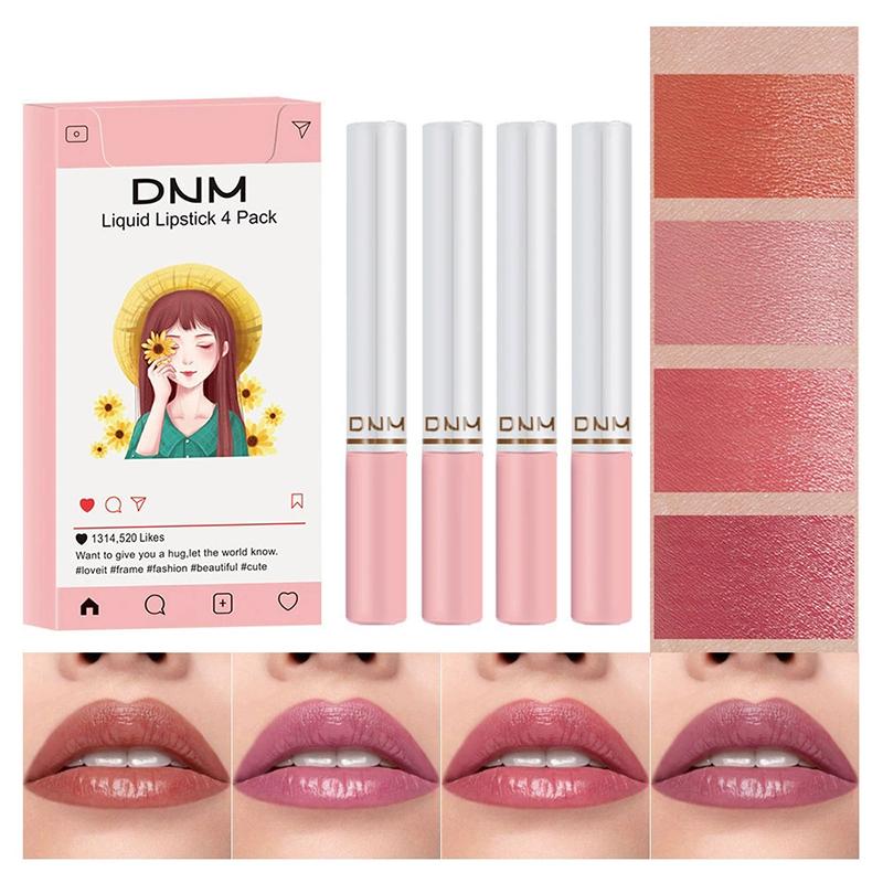 Sada 4 tenkých rtěnek Pevný lesk na rty Matný / Hydratační make-up na rty Kosmetika Dárek pro dívky ženy 1,5 g*4 Kosmetika Make-up