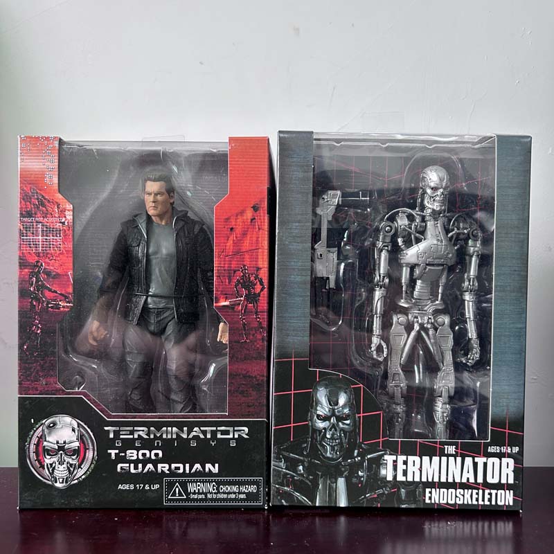 NECA Figur The Terminator Genisys T-800 Wächter The Terminator Endoskelett Actionfigur Modell Spielzeug Gelenkig bewegliche Puppe Geschenk