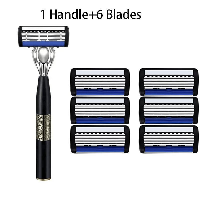 7-Layer Shaver Blade Manual Razor with Replaceable Blades No Skin Damage Blades Shaver Resistant Water Wash Shaver