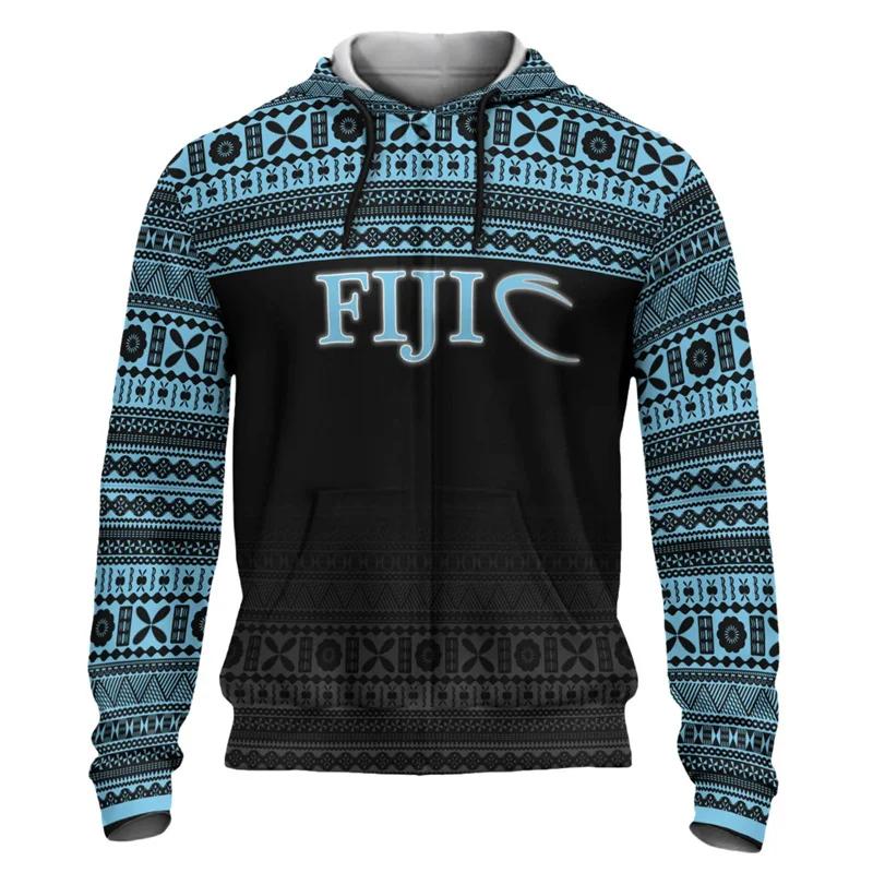 Men's Fiji-style 3D Flag-print Hoodie long-sleeve Pullover with Graphic Print A Comfortable Trendy Choice for Autumn WinterUnisex Woman's