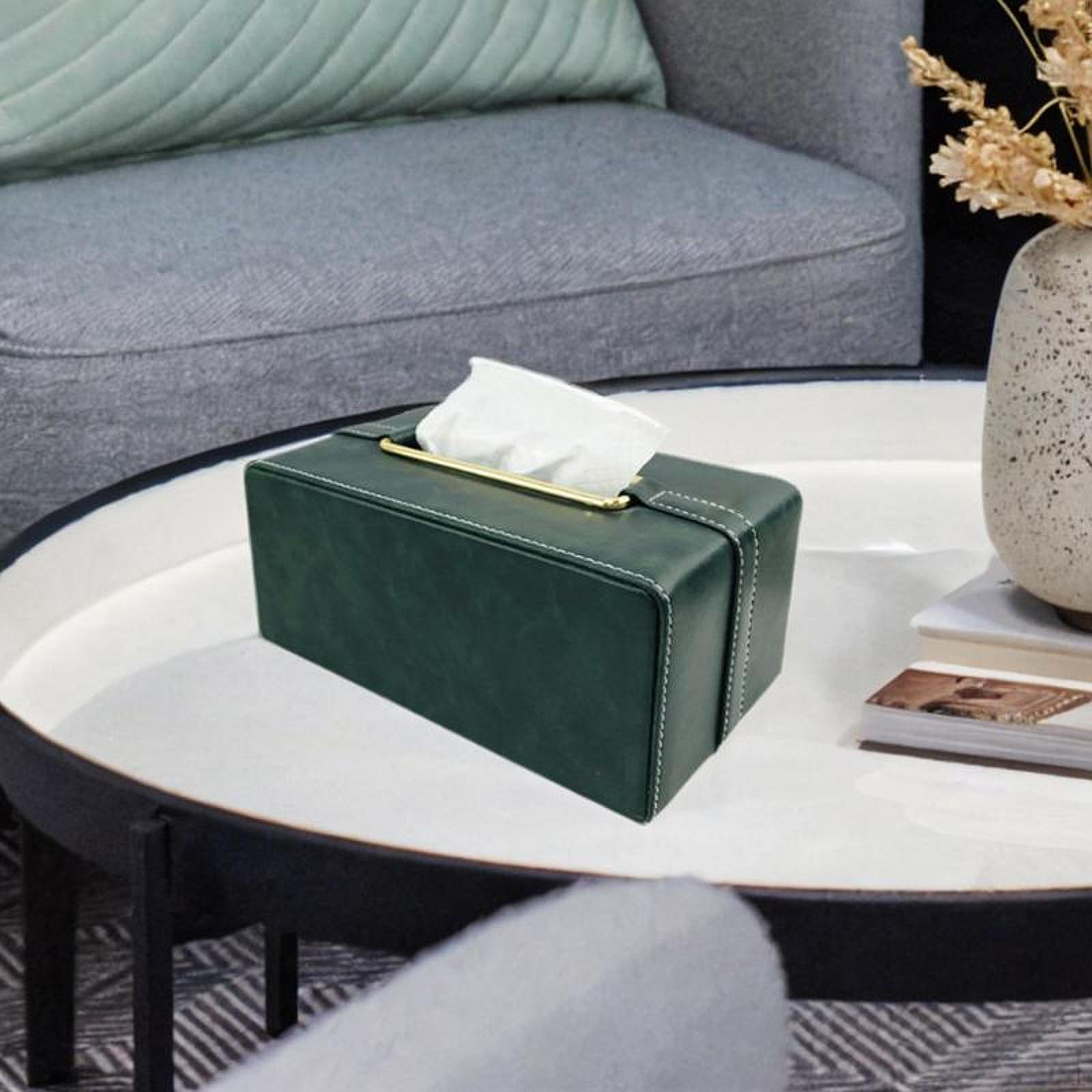 

Чехол для коробки с салфетками, органайзер для салфеток, современный многоцелевой диспенсер для бумаги из искусственной кожи зелёный