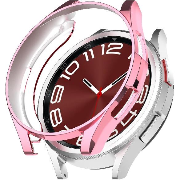 Compatible with Galaxy Watch 6 Classic 43MM 47MM Case Flexible TPU Protector Cover Shock-Proof Resistant Protective Shell Bumper for Samsung Galaxy