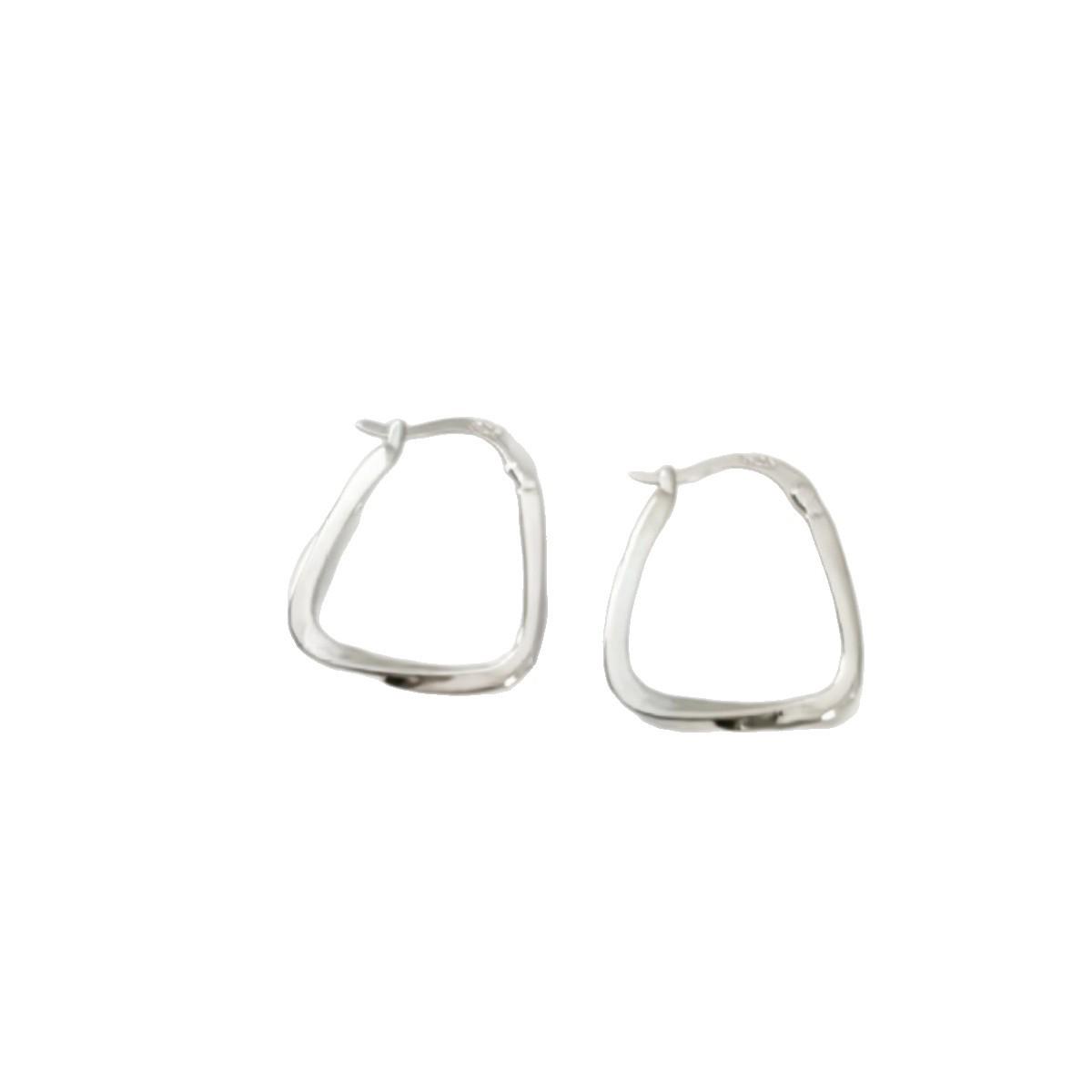 Versatile French Style Geometric Twisted Triangle Ear Cuff Earrings