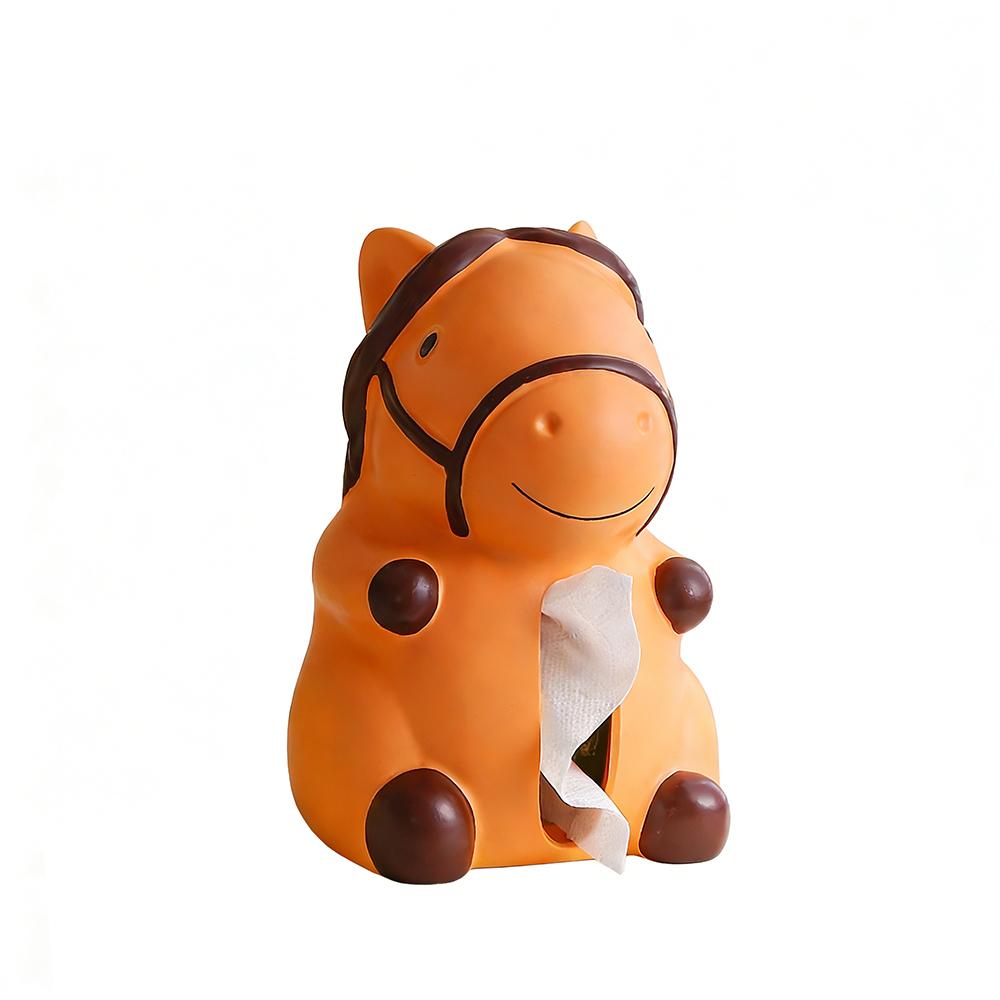 Cute Pony Tissue Box Home Living Room Decoration Ornament Horse Tissue Box Kitchen and Bathroom Storage Supplies Gift