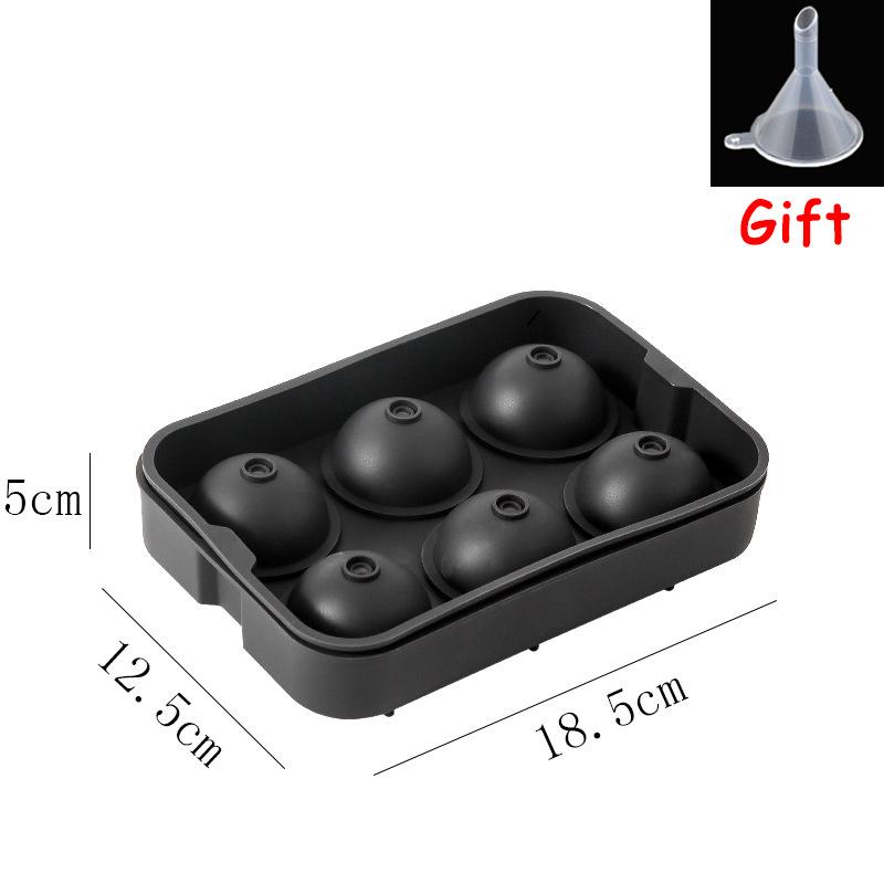 4/6/8/Grid Big Ice Tray Mold Food Grade Silicone Square Round Wine Ice Blocks Maker Model Giant Jumbo DIY Ice Maker Cube Tray