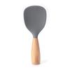 Kitchen Silicone Rice Spoon with Wooden Handle - Non-Stick, Heat-Resistant, Stand-Up Hanging Design