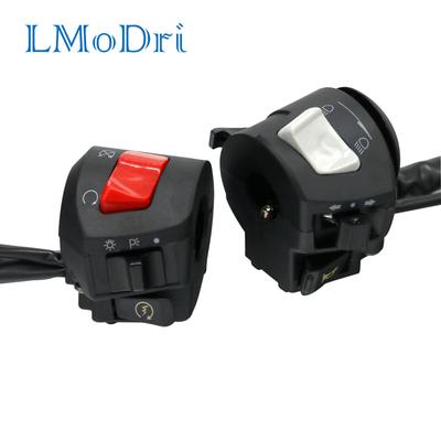 LMoDri Motorcycle Handle Bar Left Right Switches Horn Turn Signal Headlight Fog Light Electric Start Handlebar Controller