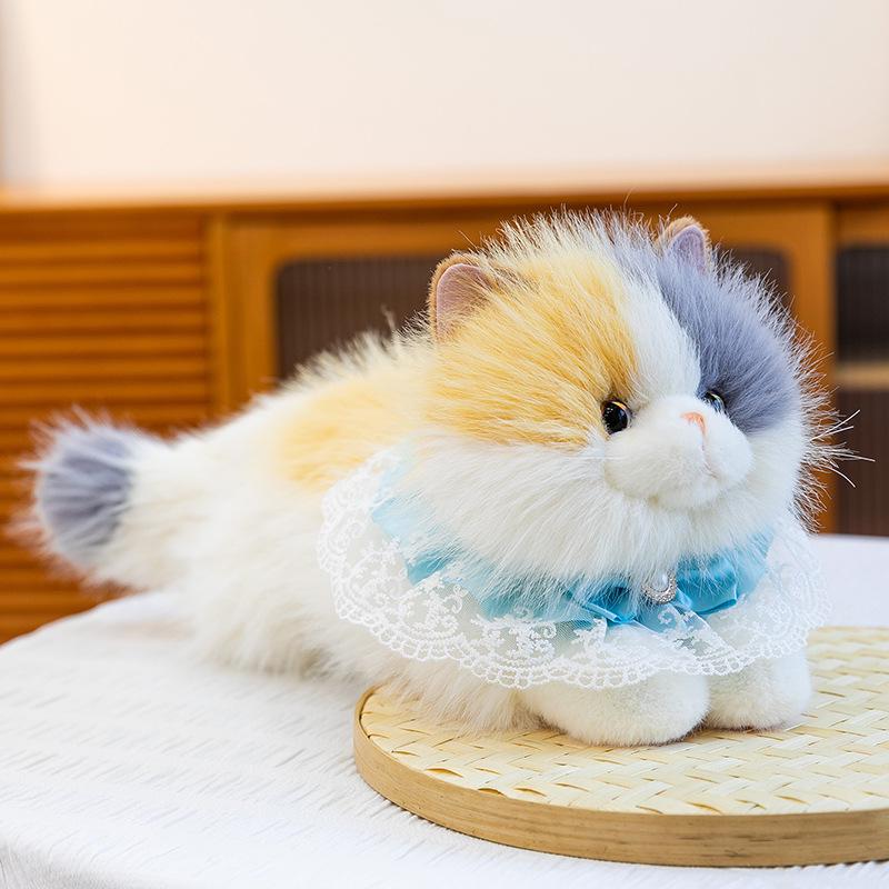 Meowing Plush Cat Doll - Cute Kitten Figurine Toy for Girls