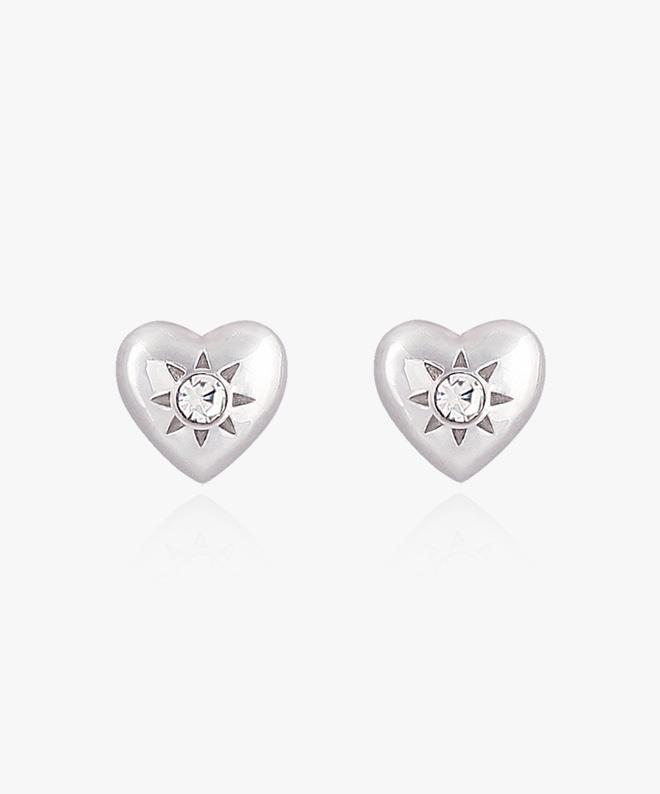 Noonoo Fingers 925 Sterling Silver Post Baby Heart Earrings