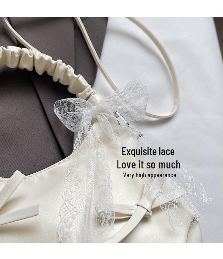 Women's Korean Pearlescent Bow Handbag - Crossbody & Small Tote for Commuting