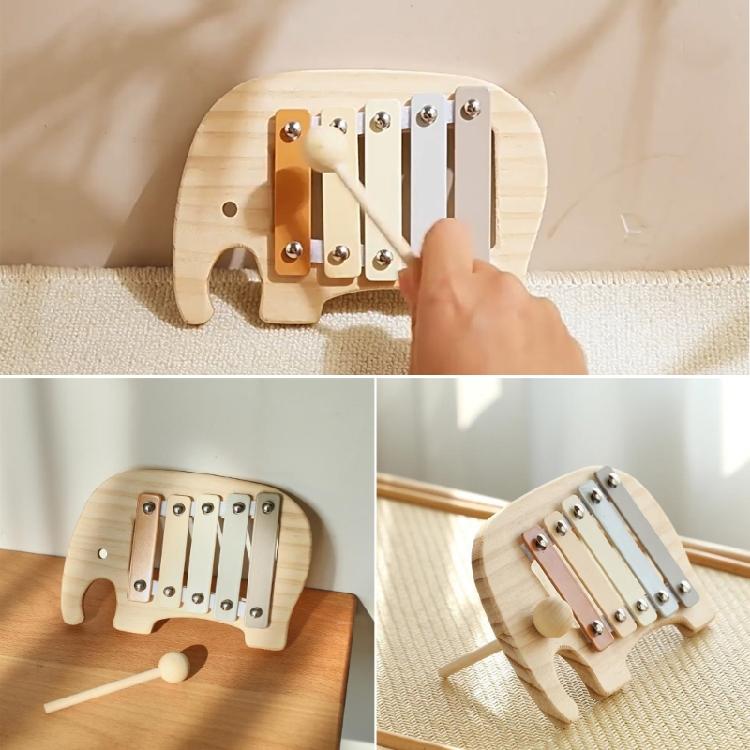 Xylophone Educational Musical Toy for Performances 5 Note Wood Xylophone with Mallet Coordination Hand Knock Piano Toy
