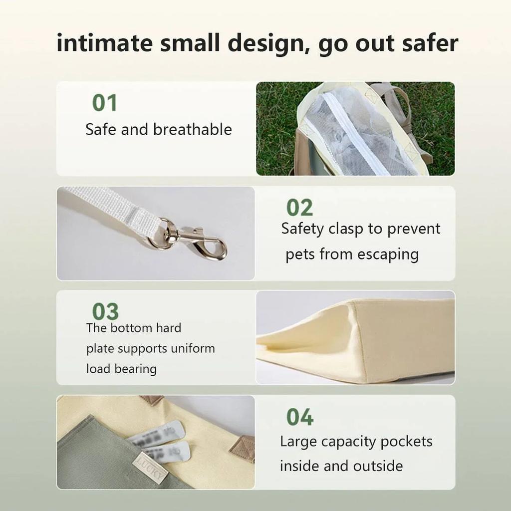 Cat Carrier Bag Pet Dog One Shoulder Canvas Transport Bag Fashion Portable Handbag Puppy Kitten Sling Bag Out Travel Backpack