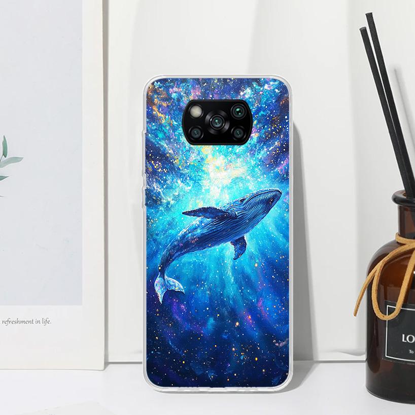 Humpback Whale Sea Giant Phone Case For Xiaomi Poco X7 X6 X5 M7 M8 Pro F7 Ultra Redmi 15C 15 13C 13 12C 12 10 10C 10A Art Fundas