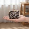 New Leopard Print Mini Coin Purse Kiss Lock Jewelry Box Storage Bag Genuine Leather Small Wallets for Women