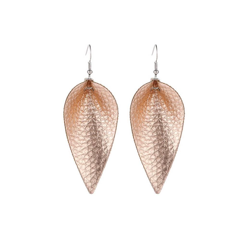 1 Pair Simple Water Drop Pendant Earrings Girl PU Leather Night Party Ear Studs Fashion Jewelry