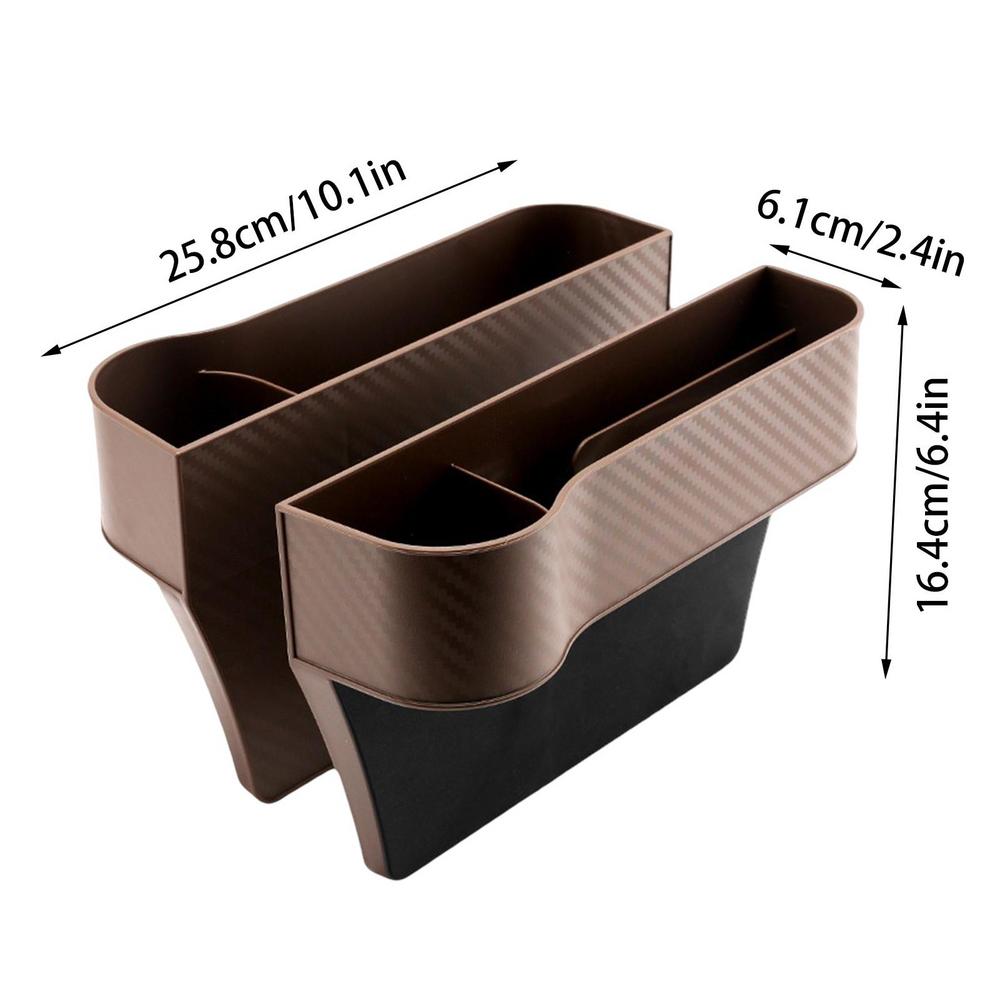 2pcs Car Seat Crevice Filler Storage Box With Cup Holder Auto Left Right Side Pocket Car Seat Crevice Slit Storage Holder