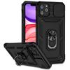 For iPhone 11 Pro Case Kickstand PC+TPU Hybrid Phone Shell with Camera Slide Cover