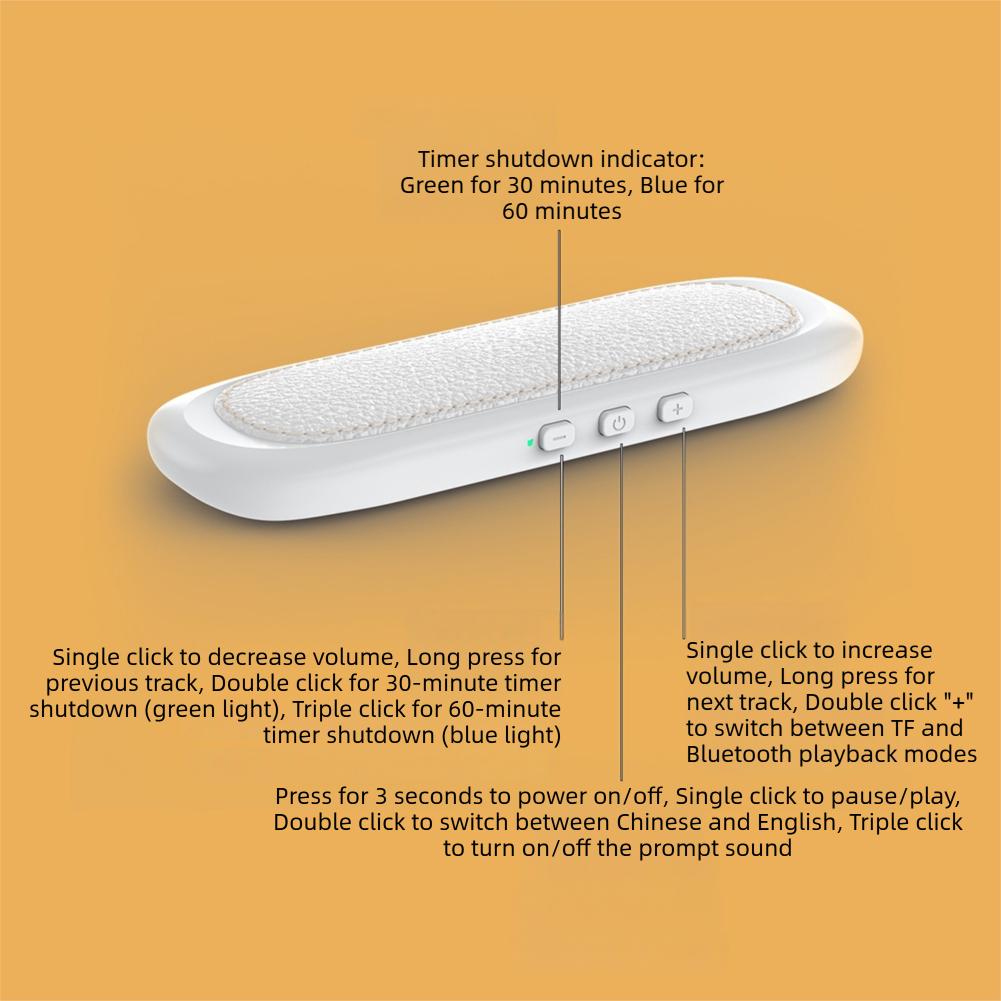 Mini Bone Conduction Bluetooth Speaker Sleep Aid Wireless Sound Bar Under Pillow Stereo TF Card MP3 Music Player Fall Asleep