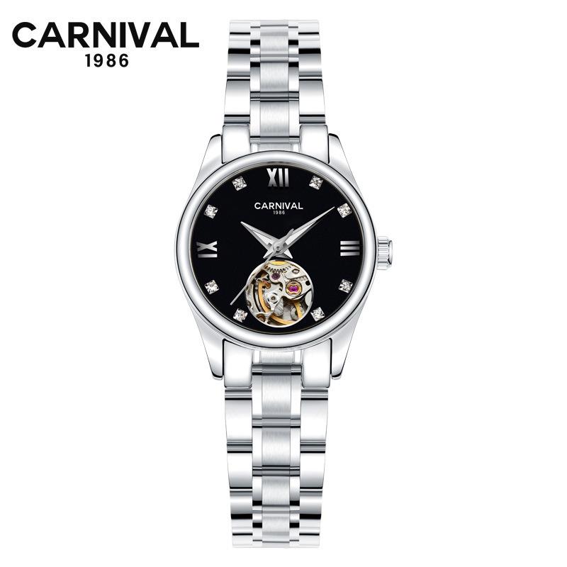 

CARNIVAL Women s Automatic Tourbillon Skeleton Mechanical Watch