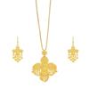 Zinc Zinc Alloy Gold Plated Jewelry Set Thai Women Jewelry Suit Sweet Necklace Earrings Set  Wedding