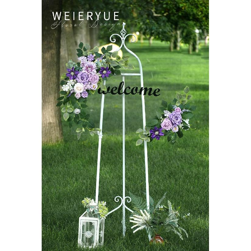 WEIERYUE(Pack of 2 Artificial Flowers Decorations, Wedding Flowers, Wedding, Banquet, Party, Reception Entrance Welcome Sign and Background
