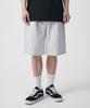 Double Knit One-Pleat Wide Sweat Shorts [Melange Light Gray]