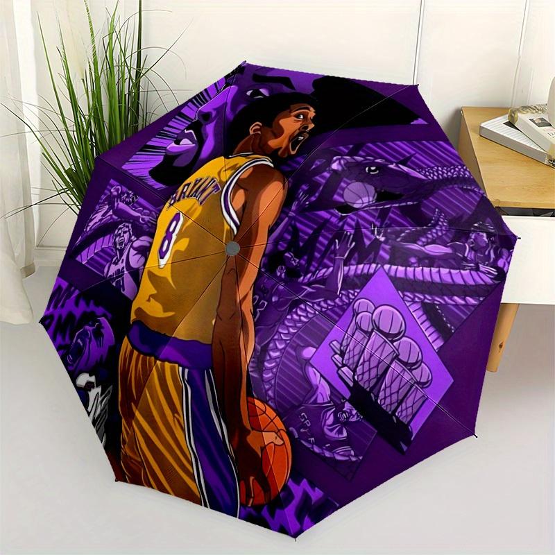 1pc Bryant "Mamba Mentality" Automatic Folding Umbrella - Lightweight, Retractable Design with 8-Rib Durability, Perfect for Outdoor11